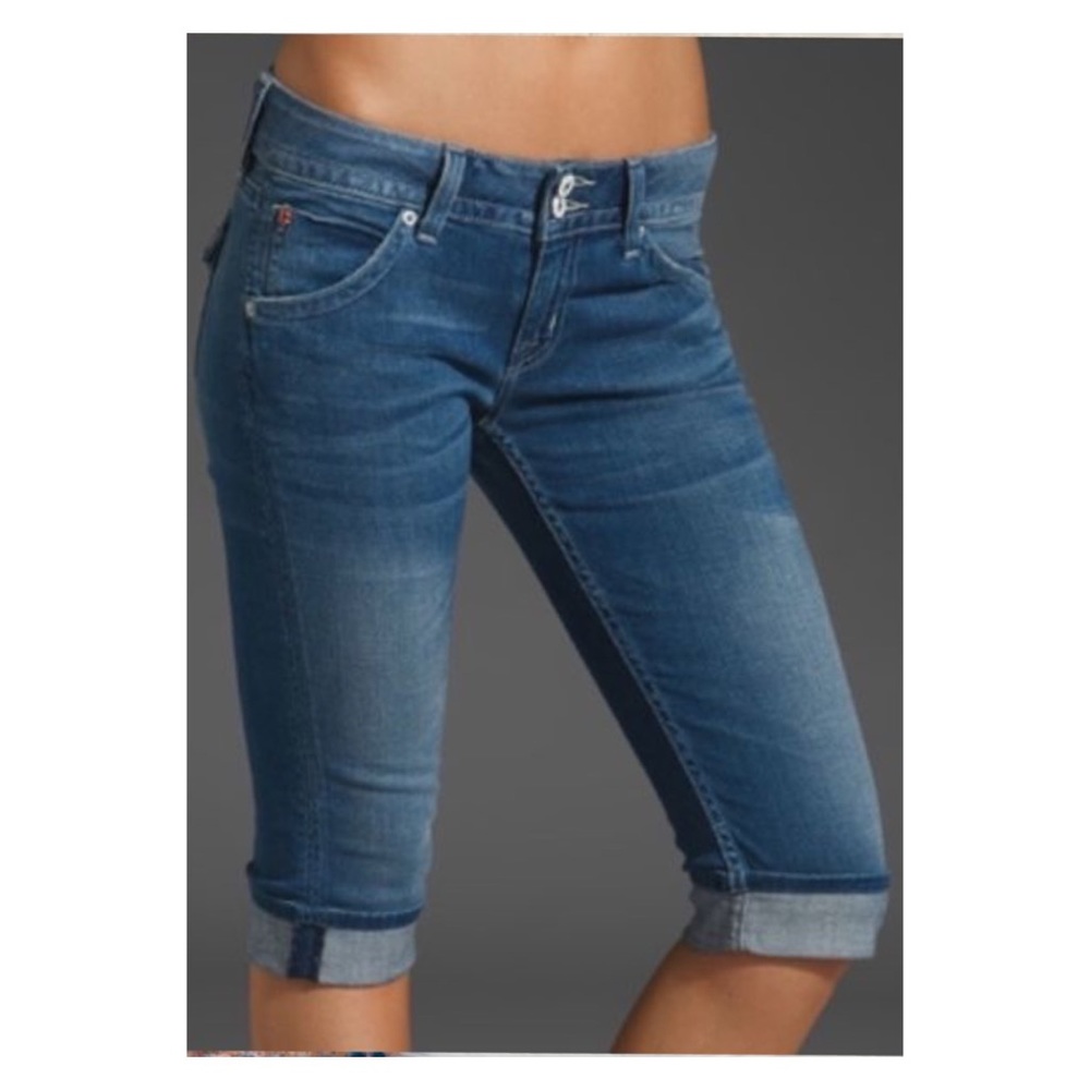 Hudson Jeans Malibu Bermuda Cuffed Denim Sz 25 Medium Washed
